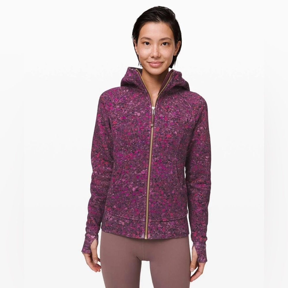 Lululemon Limited Edition Purple Scuba Hoodie with Gold Zipper in Size 8